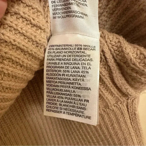 &other stories wool cotton blend turtleneck oversized sweater - Picture 7 of 7